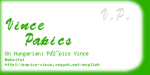 vince papics business card